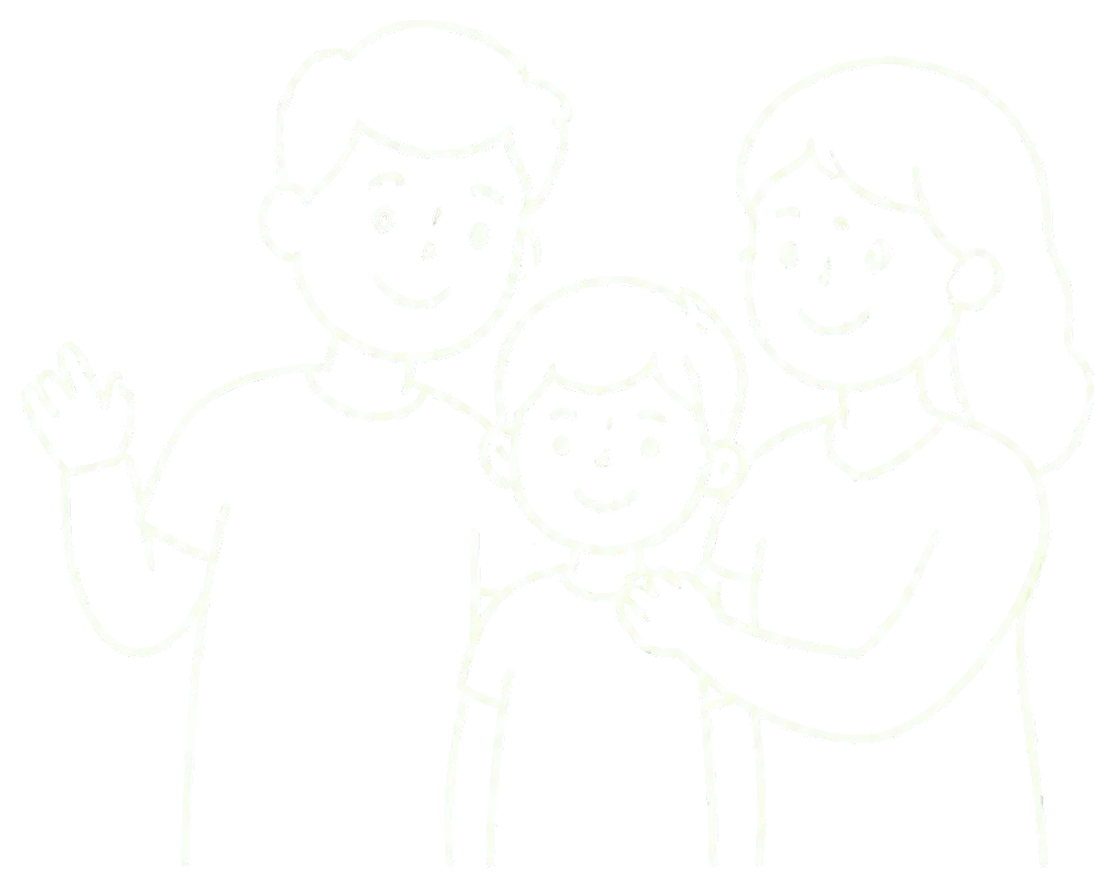 Smiling mother, father and child