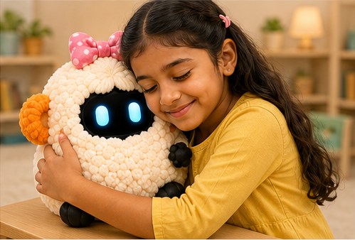 A child sharing a hug with Yani